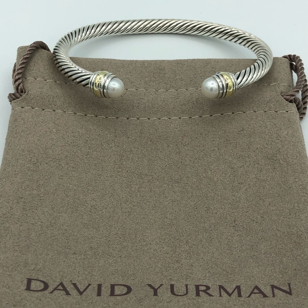 David Yurman 5mm Pearls and Gold Bracelet